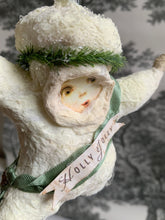 Laden Sie das Bild in den Galerie-Viewer, Spun Cotton Ornament Snowbaby "Holly Jolly"