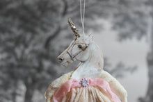 Laden Sie das Bild in den Galerie-Viewer, Spun Cotton Christmas Ornament Unicorn Girl