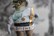 Laden Sie das Bild in den Galerie-Viewer, Spun Cotton Christmas Ornament Mr. Bird "Let´s Cook & Dine"