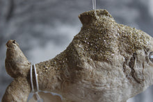 Laden Sie das Bild in den Galerie-Viewer, Spun Cotton Christmas Ornament Gold Fish with Glitter