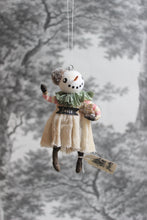 Laden Sie das Bild in den Galerie-Viewer, Spun Cotton Winter Ornament Snowfolk Girl "Jingle"