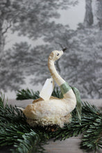 Laden Sie das Bild in den Galerie-Viewer, Standing Spun Cotton Figurine Winged Swan with Clip