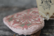 Laden Sie das Bild in den Galerie-Viewer, Spun Cotton Ornament Heart with Fabric Backing "With Love"