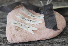 Laden Sie das Bild in den Galerie-Viewer, Spun Cotton Ornament Heart with Fabric Backing (Large)