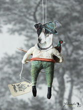 Laden Sie das Bild in den Galerie-Viewer, Spun Cotton Ornament Hunting Dog with Pheasant Pull Toy