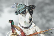 Laden Sie das Bild in den Galerie-Viewer, Spun Cotton Ornament Hunting Dog with Pheasant Pull Toy