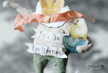 Laden Sie das Bild in den Galerie-Viewer, Spun Cotton Ornament Spring Chick "Egg Hunting"
