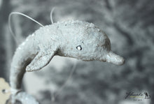 Laden Sie das Bild in den Galerie-Viewer, Dolphin with Glitter Spun Cotton Figurine