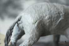 Laden Sie das Bild in den Galerie-Viewer, Hippo with Pink Ribbon Spun Cotton Figurine