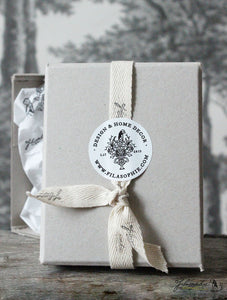 Spun Cotton Christmas Ornament  Jumping Hare with Blue Ribbon