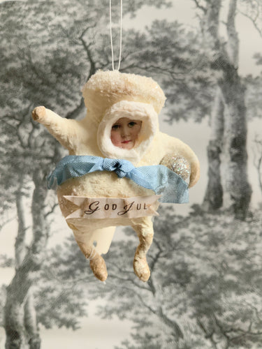 Spun Cotton Ornament Snowbaby 
