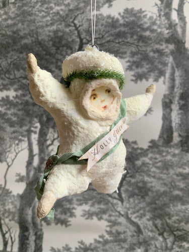 Spun Cotton Ornament Snowbaby 