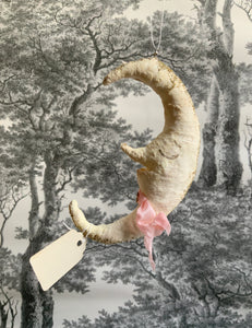 Spun Cotton Christmas Ornament Moon "Sweet Dreams"