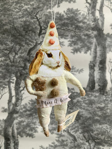 Spun Cotton Christmas Ornament Bunny