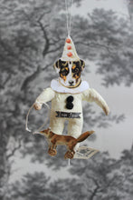 Laden Sie das Bild in den Galerie-Viewer, Spun Cotton Christmas Ornament Terrier with Pulltoy