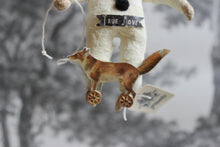 Laden Sie das Bild in den Galerie-Viewer, Spun Cotton Christmas Ornament Terrier with Pulltoy