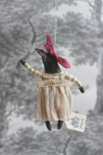 Spun Cotton Ornament Crow Girl 