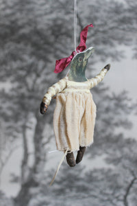 Spun Cotton Ornament Crow Girl "Memories"