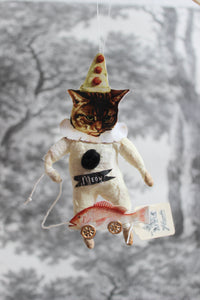 Spun Cotton Christmas Ornament Cat 