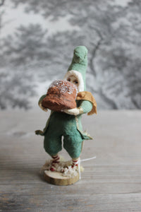 Standing Christmas Elf with Cake