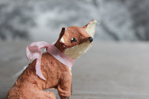 Spun Cotton Christmas Ornament Sitting Fox
