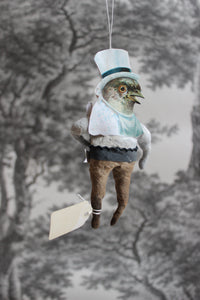 Spun Cotton Christmas Ornament Mr. Bird "Let´s Cook & Dine"