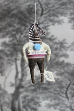 Laden Sie das Bild in den Galerie-Viewer, Spun Cotton Christmas Ornament Zebra &quot;Souvenir&quot;