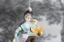 Laden Sie das Bild in den Galerie-Viewer, Spun Cotton Christmas Ornament Boy with Swan