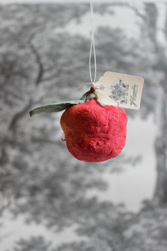Spun Cotton Christmas Ornament Mini Apple