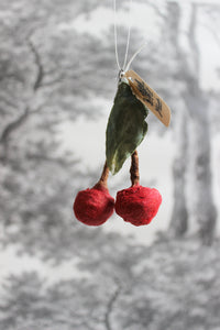 Spun Cotton Christmas Ornament Cherries