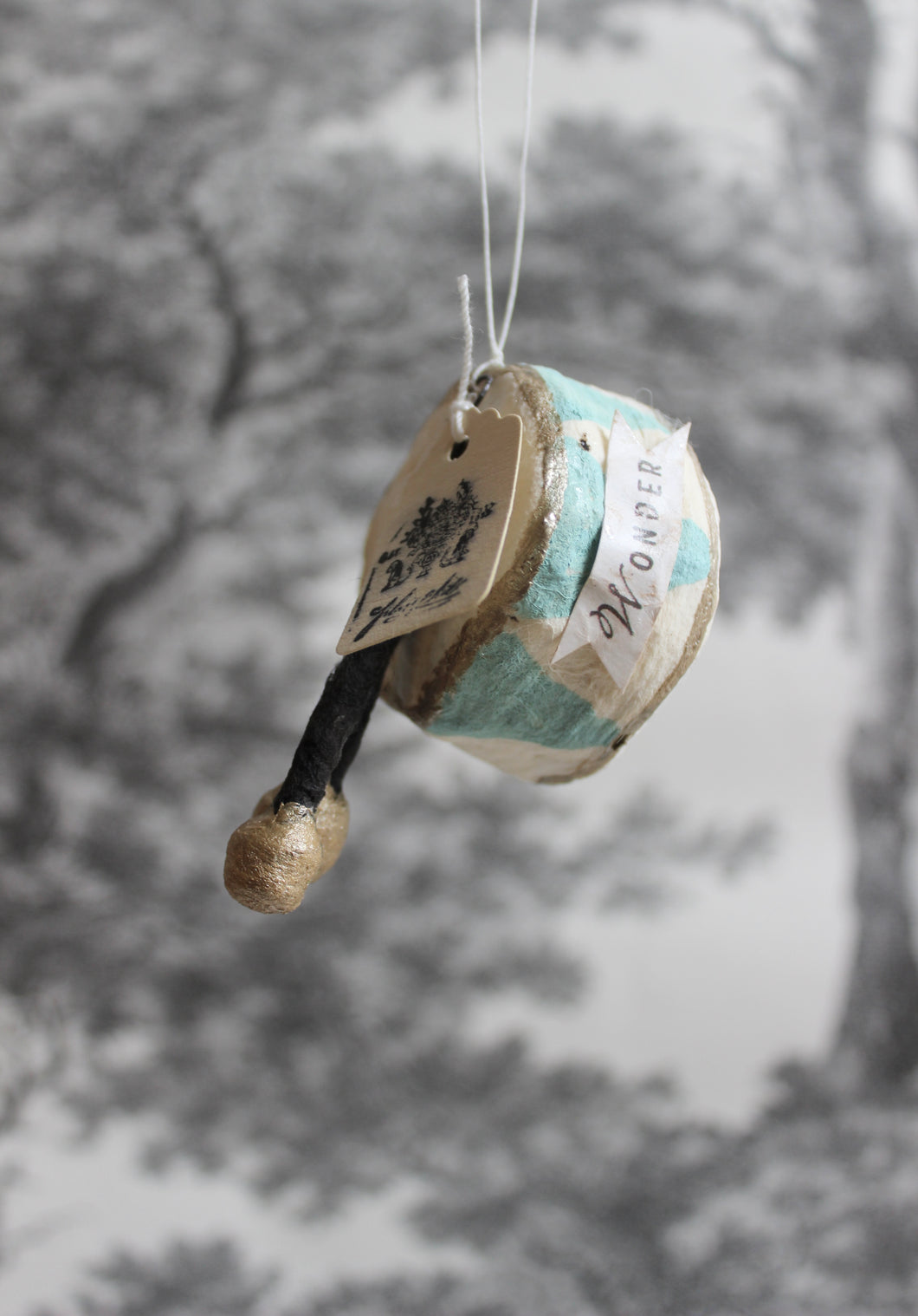 Spun Cotton Winter Ornament Christmas Drum 