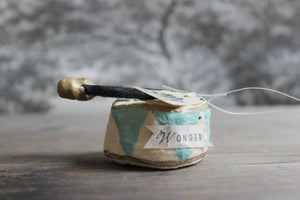Spun Cotton Winter Ornament Christmas Drum "Wonder"