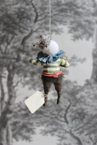 Spun Cotton Winter Ornament Snowfolk Boy "Let´s Celebrate"