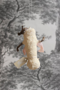 Spun Cotton Winter Ornament Snowman "Noel"