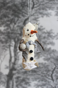 RESERVIERT ++ Spun Cotton Winter Ornament Snowman 