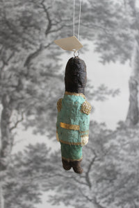 Spun Cotton Winter Ornament Mint Nutcracker