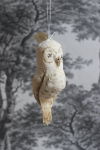 Spun Cotton Christmas Ornament Large Owl