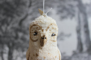 Spun Cotton Christmas Ornament Large Owl