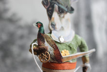 Laden Sie das Bild in den Galerie-Viewer, Spun Cotton Ornament Terrier Hunter with Pulltoy