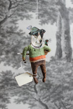 Laden Sie das Bild in den Galerie-Viewer, Spun Cotton Ornament Terrier Hunter with Pulltoy