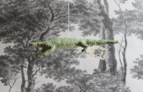 Spun Cotton Christmas Ornament Crocodile