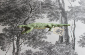Spun Cotton Christmas Ornament Crocodile