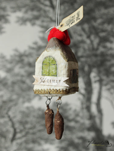 RESERVIERT ++ Spun Cotton Ornament Cuckoo Clock 
