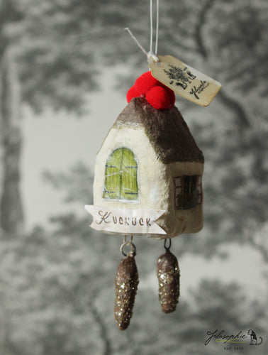 Spun Cotton Ornament Cuckoo Clock 