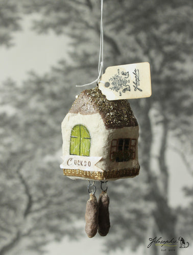 Spun Cotton Ornament Cuckoo Clock 
