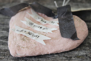 Spun Cotton Ornament Heart with Fabric Backing (Large)