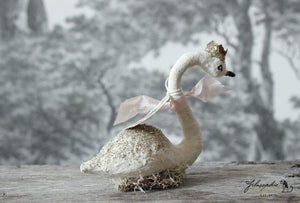 White Swan Spun Cotton Figurine