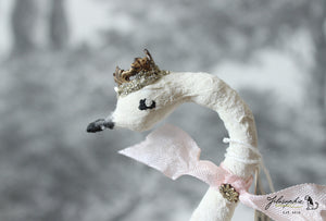 White Swan Spun Cotton Figurine