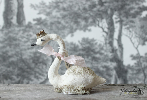 White Swan Spun Cotton Figurine