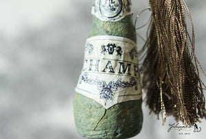 Cotton Ornament Champ Bottle with Tassel